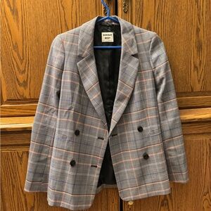 Sunday Best Grey, Orange, and Blue Plaid Blazer